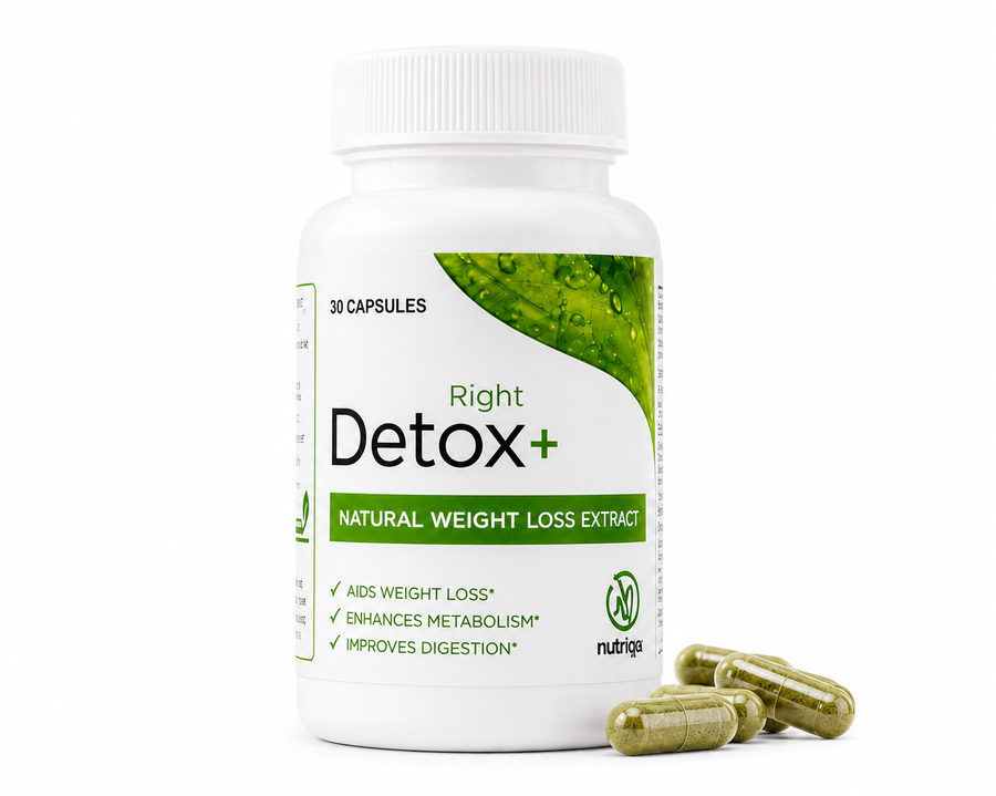 Detox Right by Nutright | 100% Organic & Plant-Based Formula | Daily Detox & Premium Herbal Support