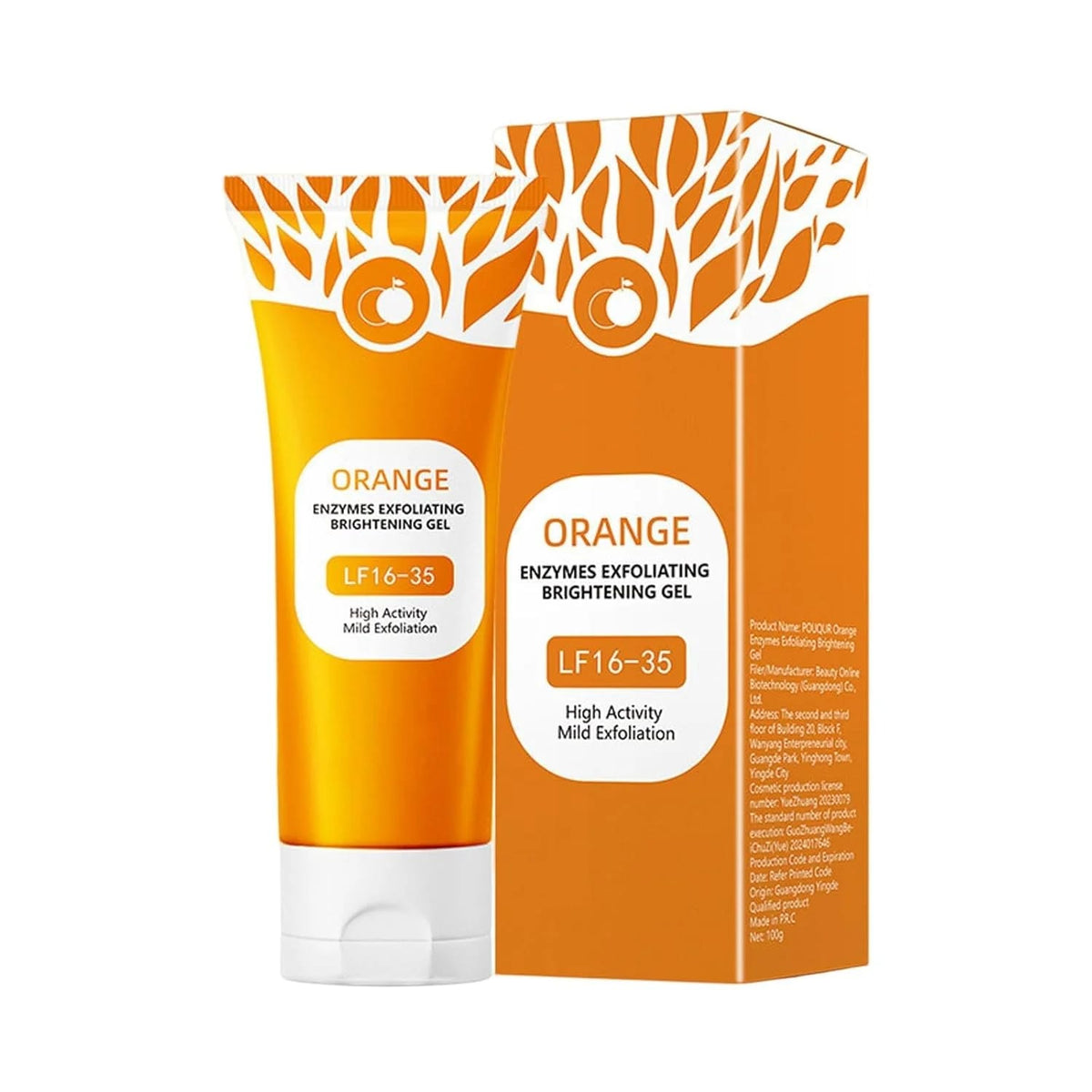 Orange Whitening Exfoliating Brightening Gel (LF16-35) - Gentle Facial Scrub
